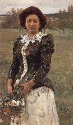 Ilya Repin Autumn Bouquet Portrait of Vera Repina,the Artist-s Daughter oil painting reproduction